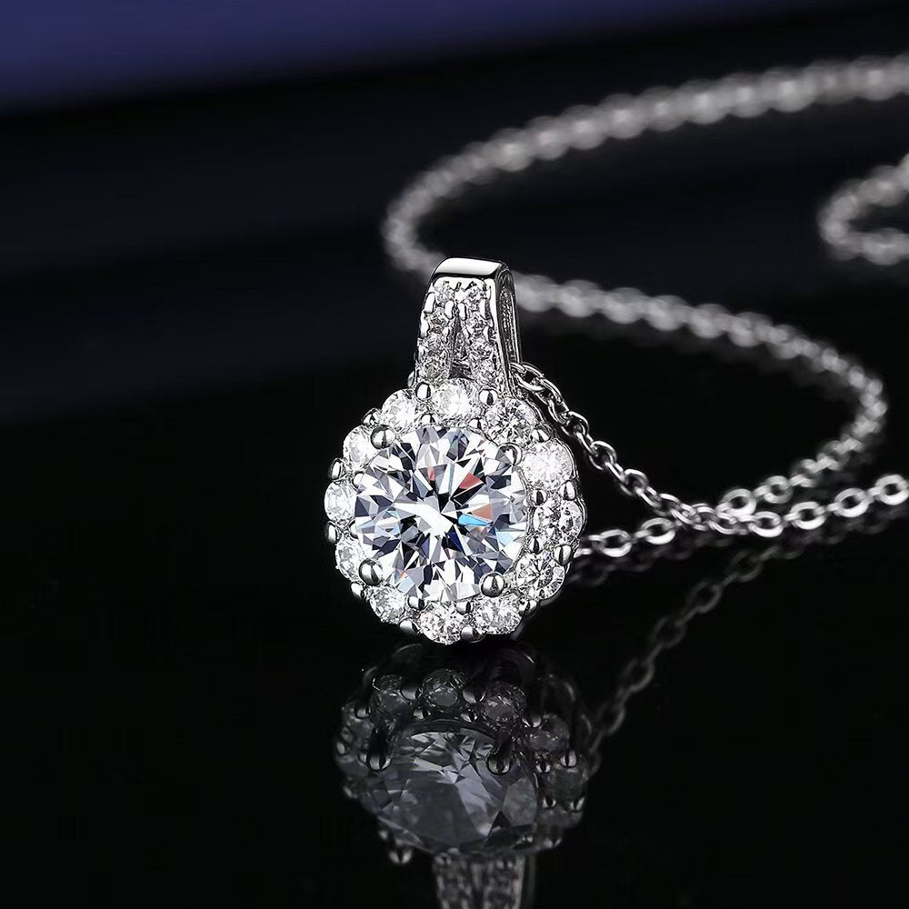 P5ZA4J Fashionable Moissanite Jewelry Wedding Diamond Necklaces
