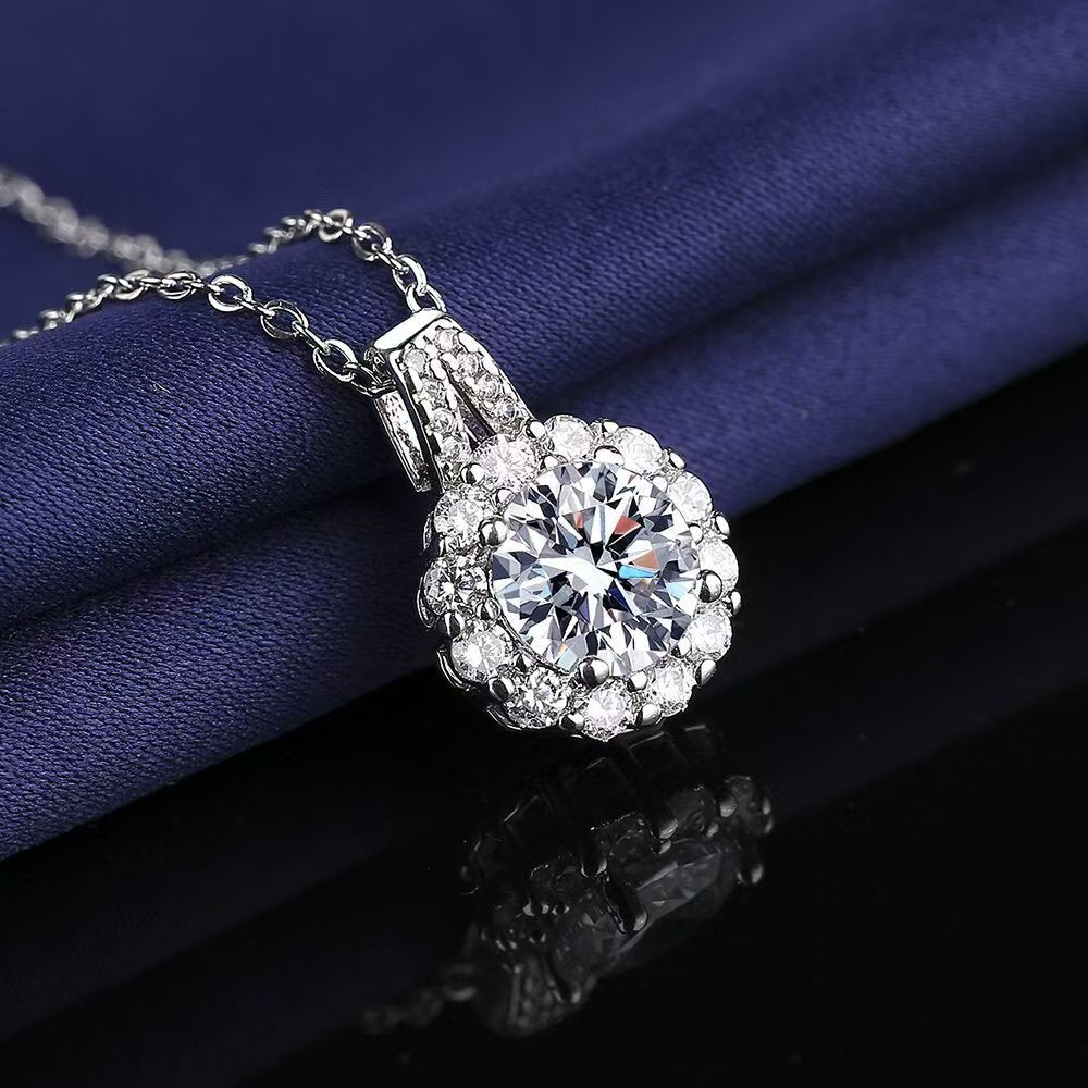 P5ZA4J Fashionable Moissanite Jewelry Wedding Diamond Necklaces