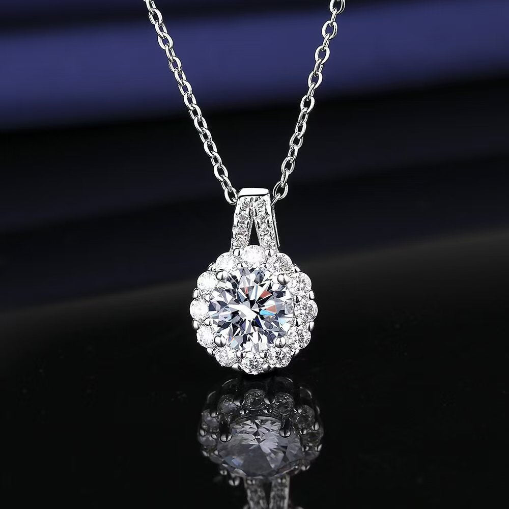 P5ZA4J Fashionable Moissanite Jewelry Wedding Diamond Necklaces
